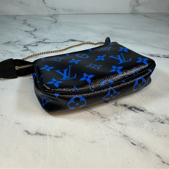 Louis Vuitton Mini Pochette bag Digital Blue/black clutch Monogram LV purse - Picture 12 of 16